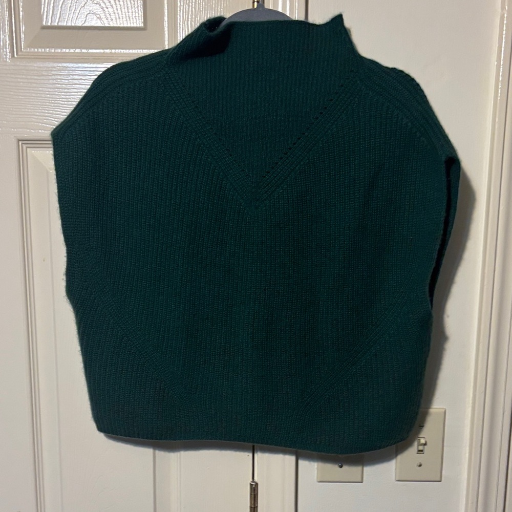 Anthropologie Deep Green V-Neck Sweater